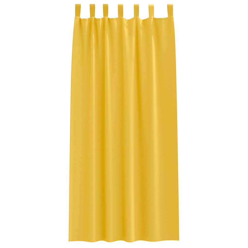 Tende Blackout con Anelli 2 pcs Giallo senape 260 x 140 cm