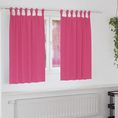 Tende Blackout con Anelli 2 pcs Rosa Vivo 140 x 140 cm | homemem39