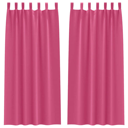 Tende Blackout con Anelli 2 pcs Rosa Vivo 225 x 140 cm | homemem39