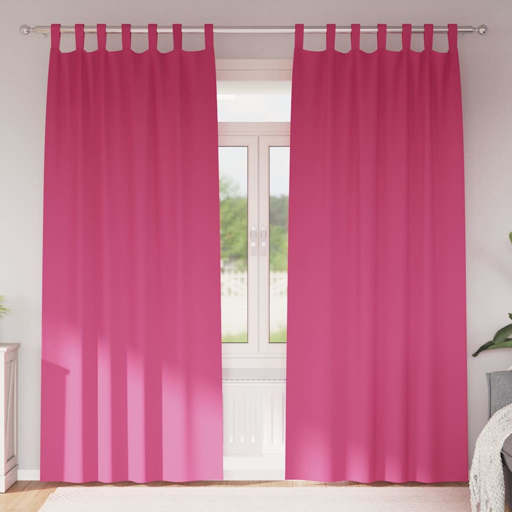 Tende Blackout con Anelli 2 pcs Rosa Vivo 260 x 140 cm | homemem39