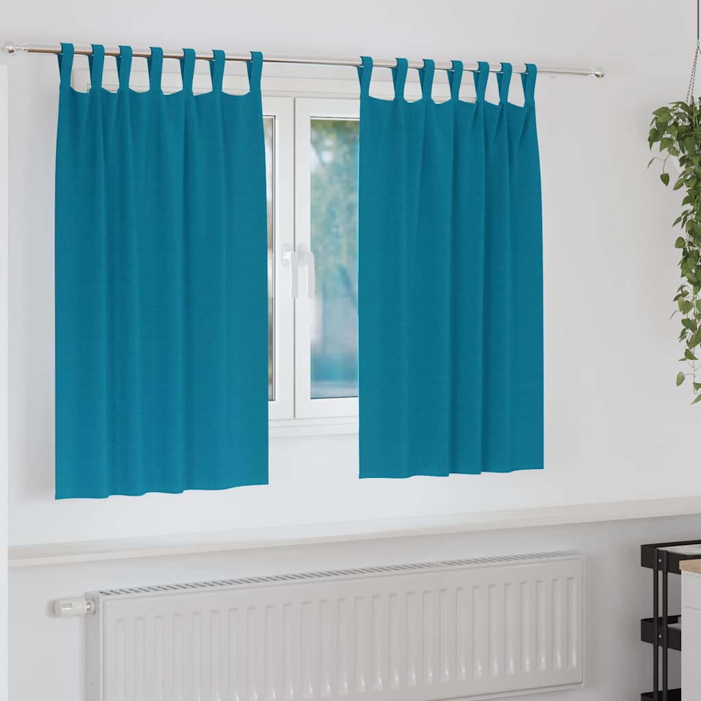 Tende Blackout con Anelli 2 pcs Turchese 140 x 140 cm | homemem39