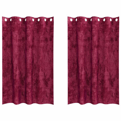 Tende in Velluto 2 pcs Rosso Vino 175 x 140 cm Velluto | homemem39