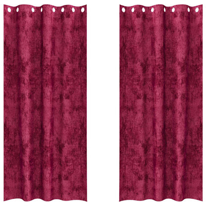 Tende in Velluto 2 pcs Rosso vino 225 x 140 cm Velluto | homemem39