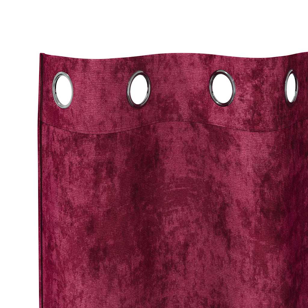 Tende in Velluto 2 pcs Rosso Vino 260 x 140 cm Velluto | homemem39