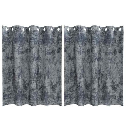 Tende in Velluto 2 pcs Grigio Argento 140 x 140 cm Velluto