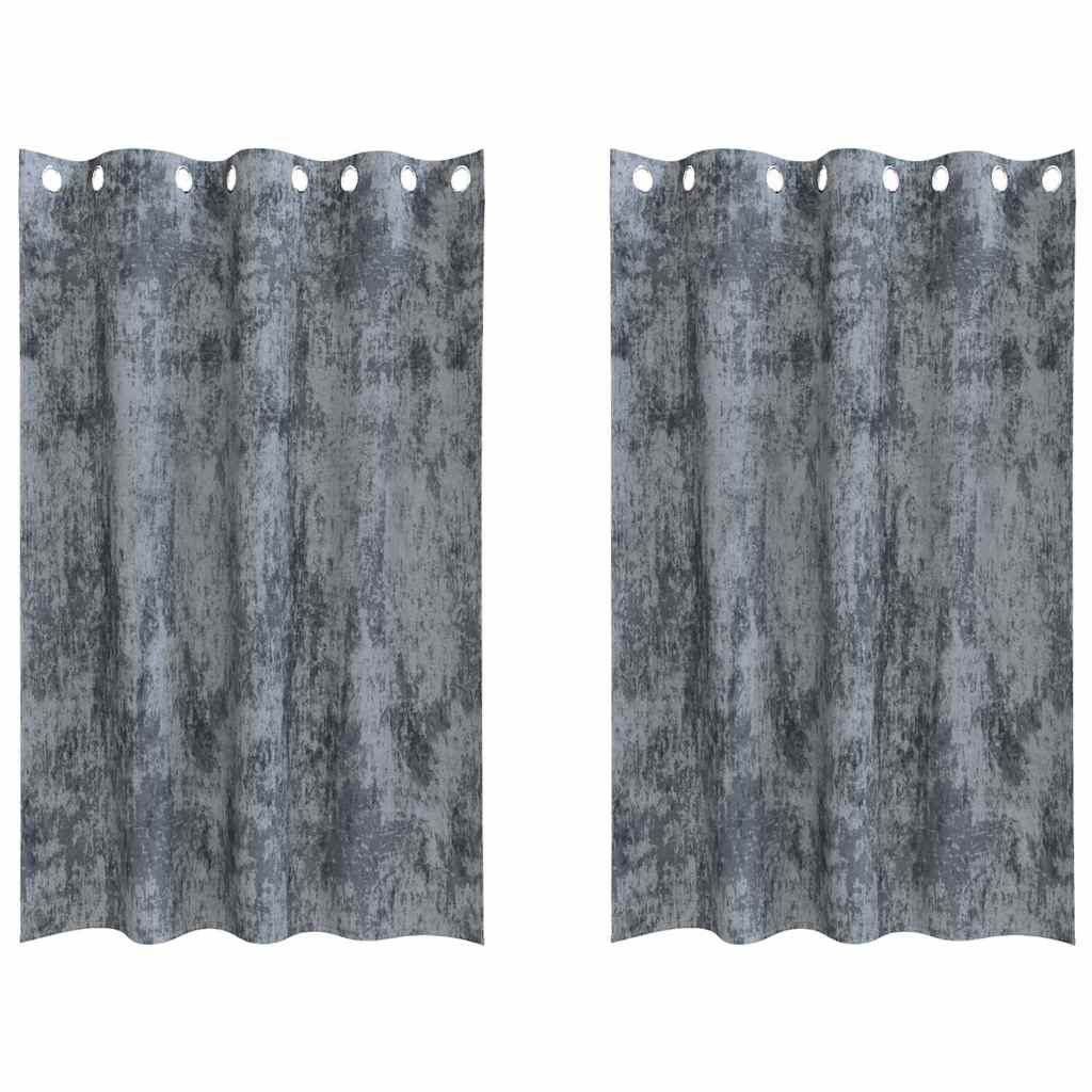 Tende in Velluto 2 pcs Grigio Argento 175 x 140 cm Velluto
