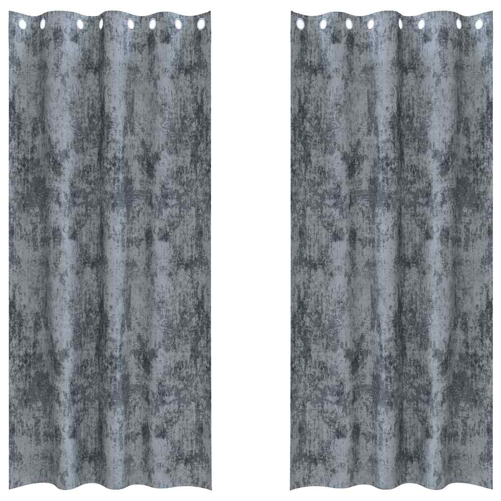 Tende in Velluto 2 pcs Grigio Argento 225 x 140 cm Velluto | homemem39