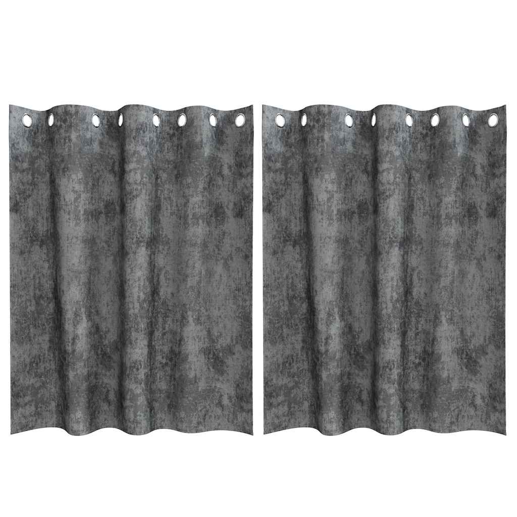 Tende in Velluto con tende 2 pcs Grigio 140 x 140 cm Velluto | homemem39