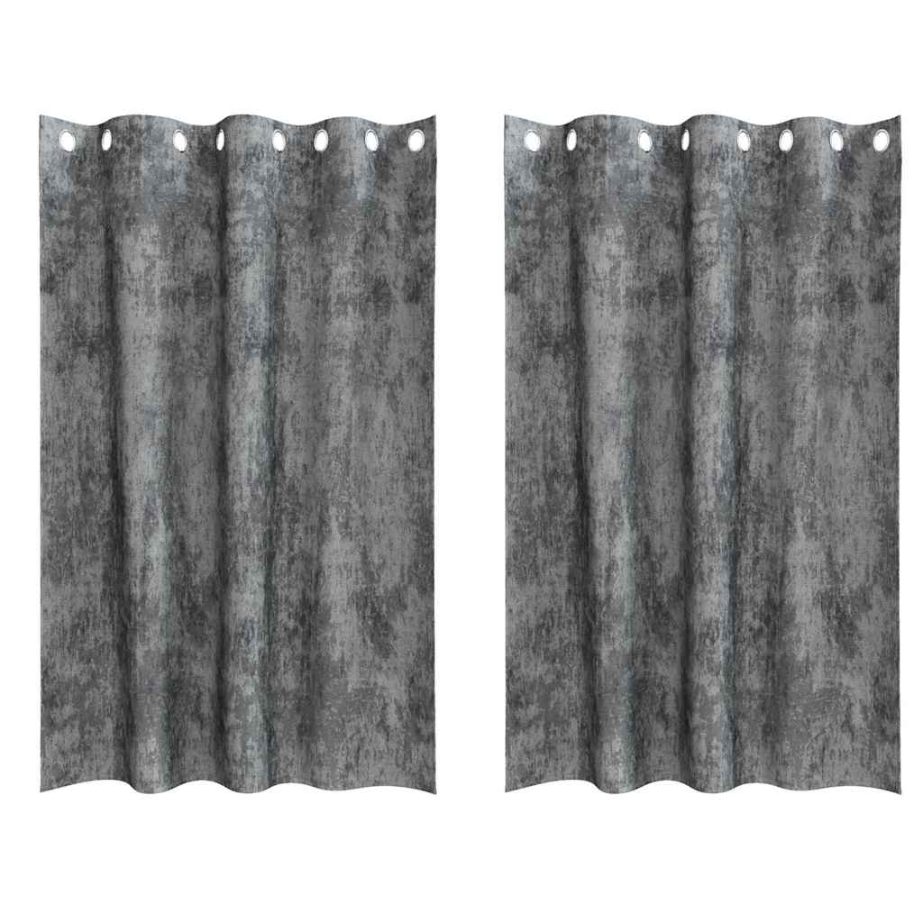 Tende in Velluto con tende 2 pcs Grigio 175 x 140 cm Velluto | homemem39