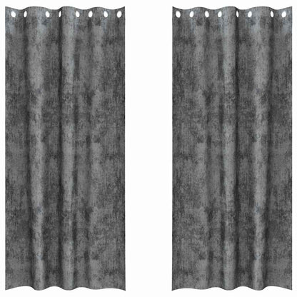 Tende in Velluto con tende 2 pcs Grigio 260 x 140 cm Velluto | homemem39