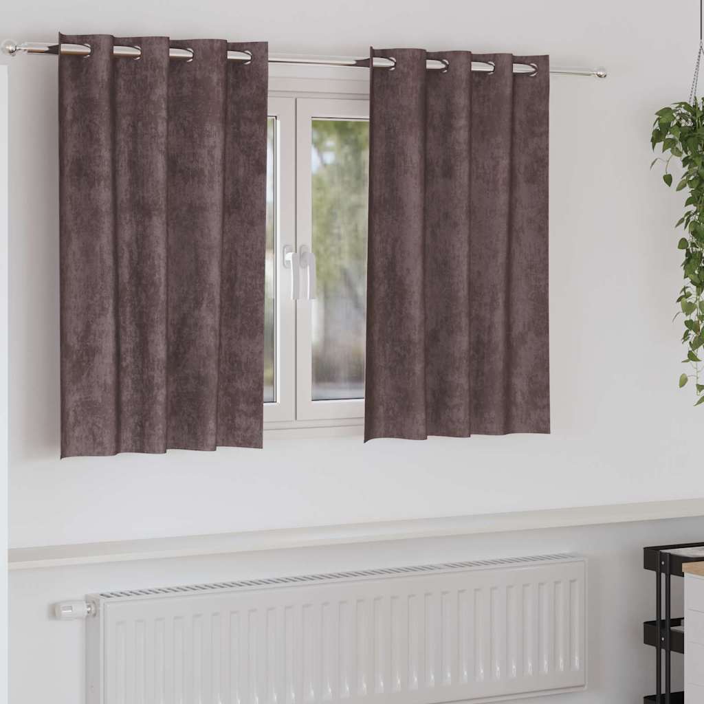Tende in Velluto con tende 2 pcs Marrone 140 x 140 cm Velluto | homemem39