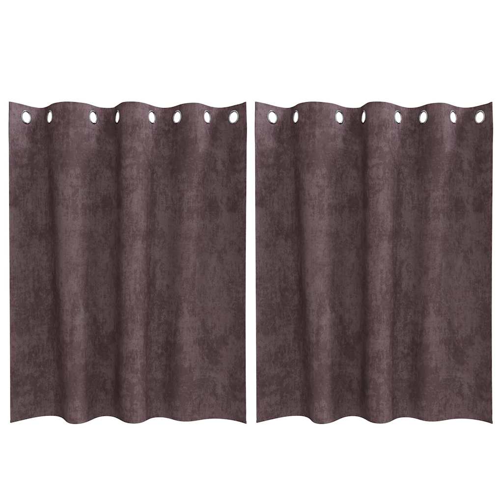 Tende in Velluto con tende 2 pcs Marrone 140 x 140 cm Velluto | homemem39