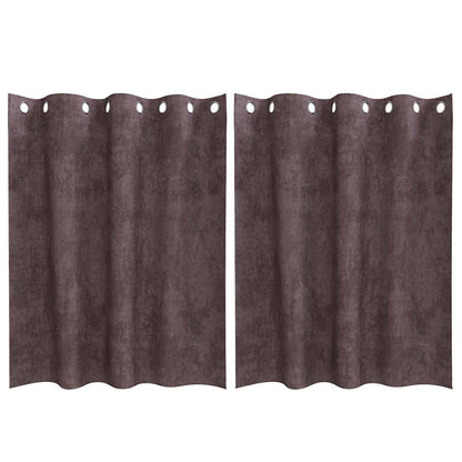 Tende in Velluto con tende 2 pcs Marrone 140 x 140 cm Velluto | homemem39