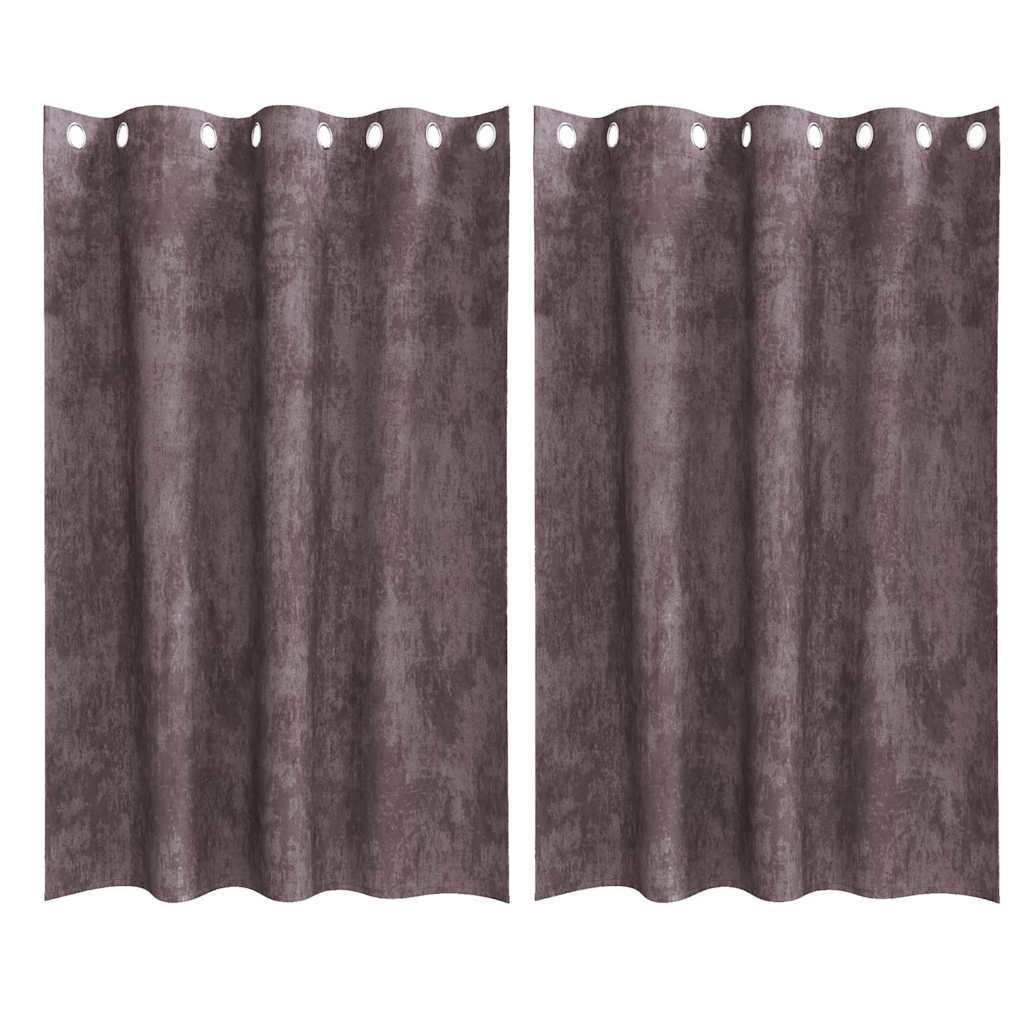 Tende in Velluto con tende 2 pcs Marrone 175 x 140 cm Velluto | homemem39
