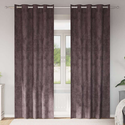 Tende in Velluto con tende 2 pcs Marrone 245 x 140 cm Velluto | homemem39
