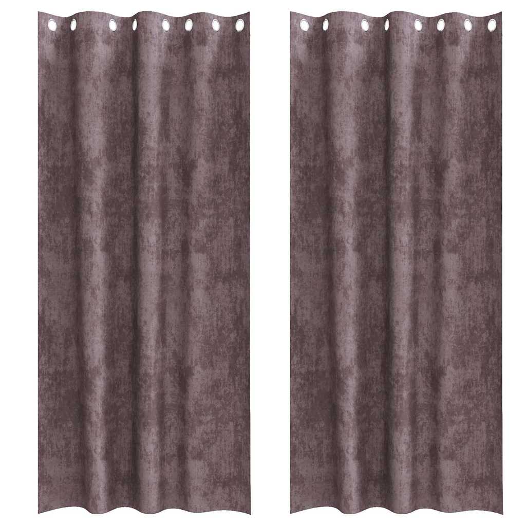 Tende in Velluto con tende 2 pcs Marrone 245 x 140 cm Velluto | homemem39
