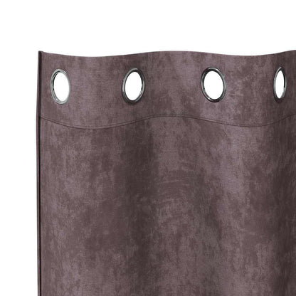 Tende in Velluto con tende 2 pcs Marrone 260 x 140 cm Velluto | homemem39
