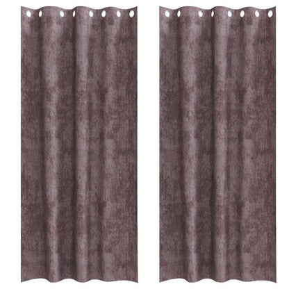 Tende in Velluto con tende 2 pcs Marrone 260 x 140 cm Velluto | homemem39