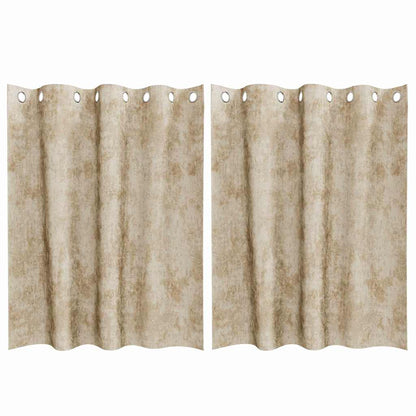 Tende in Velluto con tende 2 pcs Crema 140 x 140 cm Velluto | homemem39