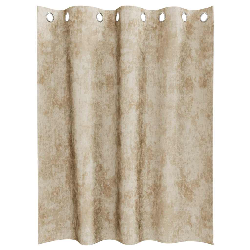 Tende in Velluto con tende 2 pcs Crema 140 x 140 cm Velluto | homemem39