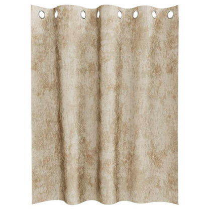 Tende in Velluto con tende 2 pcs Crema 140 x 140 cm Velluto | homemem39