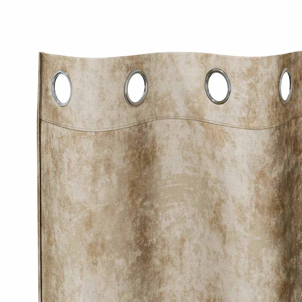 Tende in Velluto con tende 2 pcs Crema 175 x 140 cm Velluto | homemem39