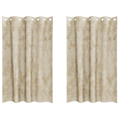 Tende in Velluto con tende 2 pcs Crema 175 x 140 cm Velluto | homemem39
