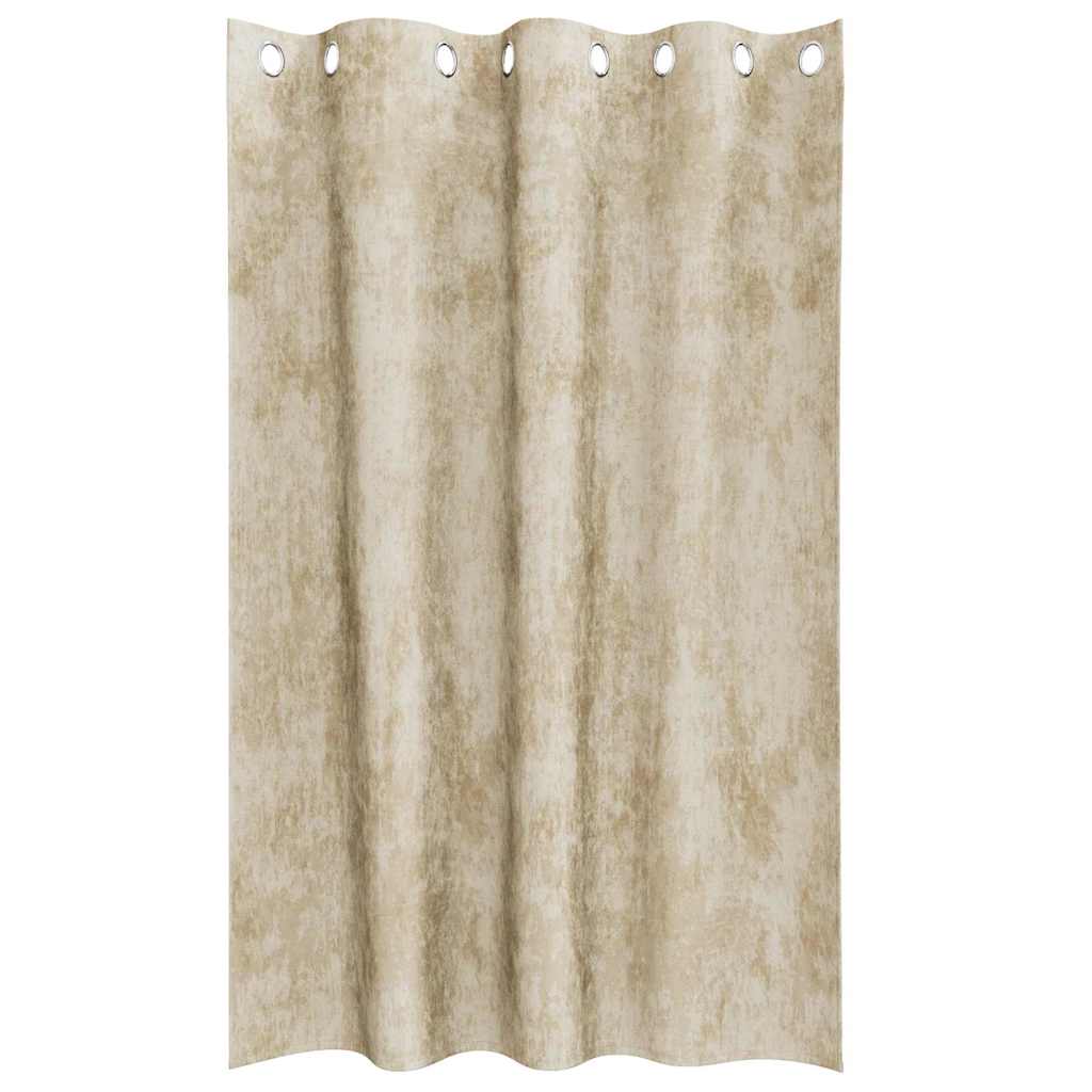 Tende in Velluto con tende 2 pcs Crema 175 x 140 cm Velluto | homemem39