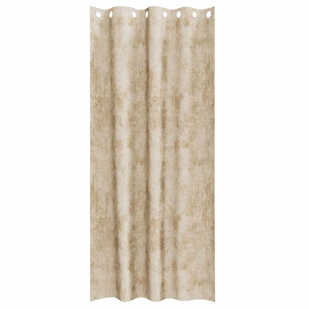 Tende in Velluto con tende 2 pcs Crema 225 x 140 cm Velluto | homemem39