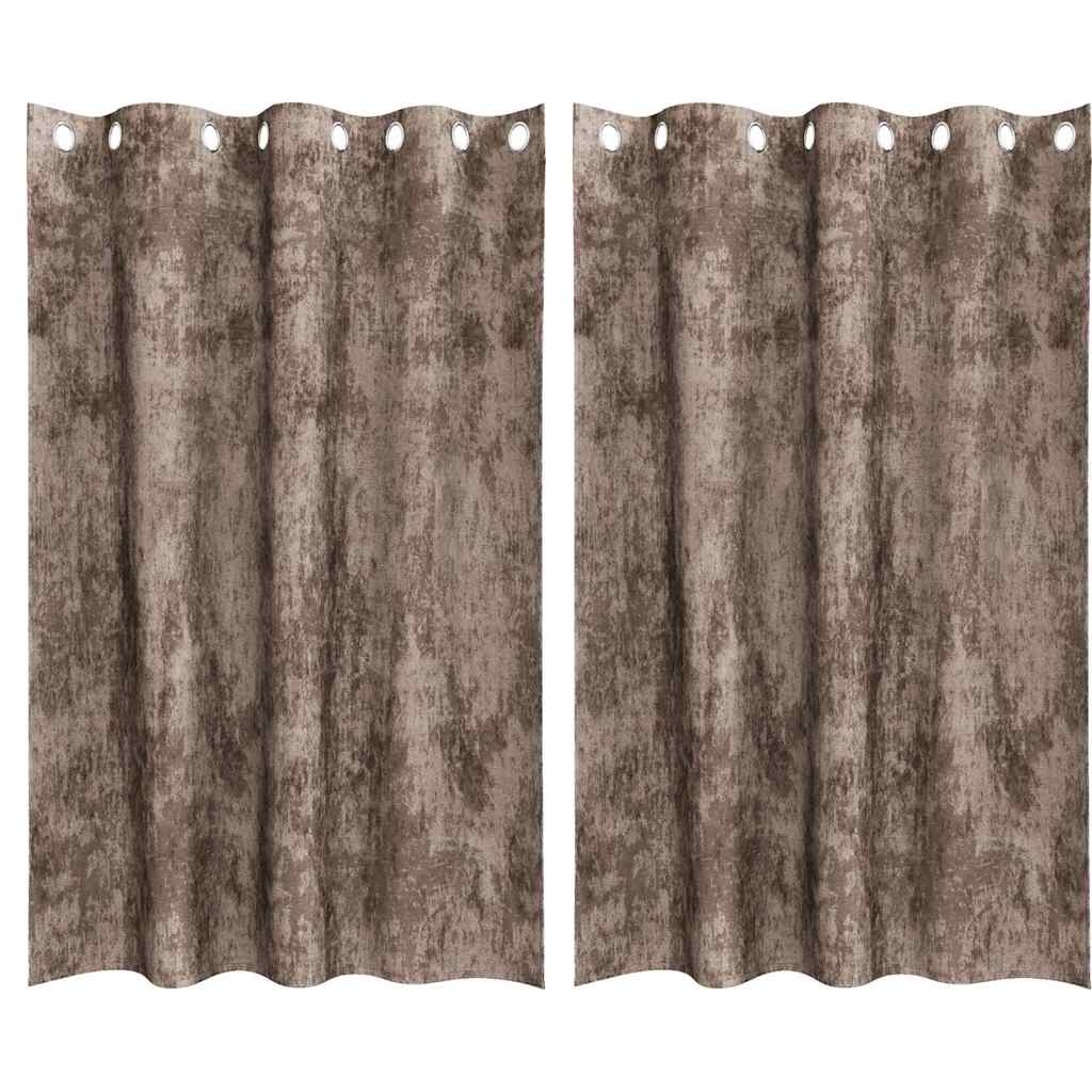 Tende in Velluto 2 pcs Cappuccino 175 x 140 cm Velluto | homemem39