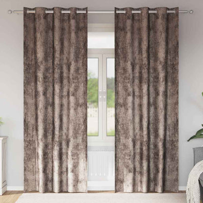 Tende in Velluto 2 pcs Cappuccino 245 x 140 cm Velluto | homemem39