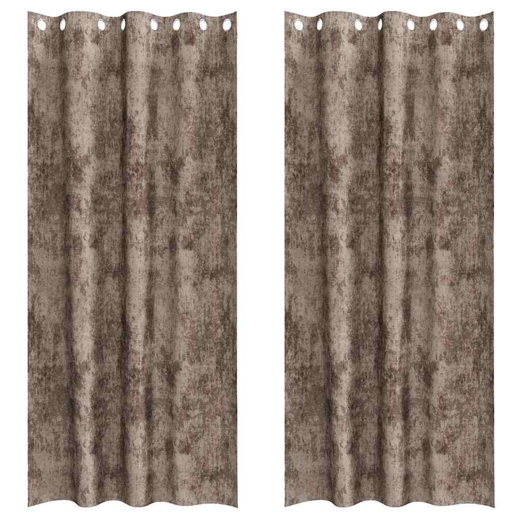 Tende in Velluto 2 pcs Cappuccino 245 x 140 cm Velluto | homemem39