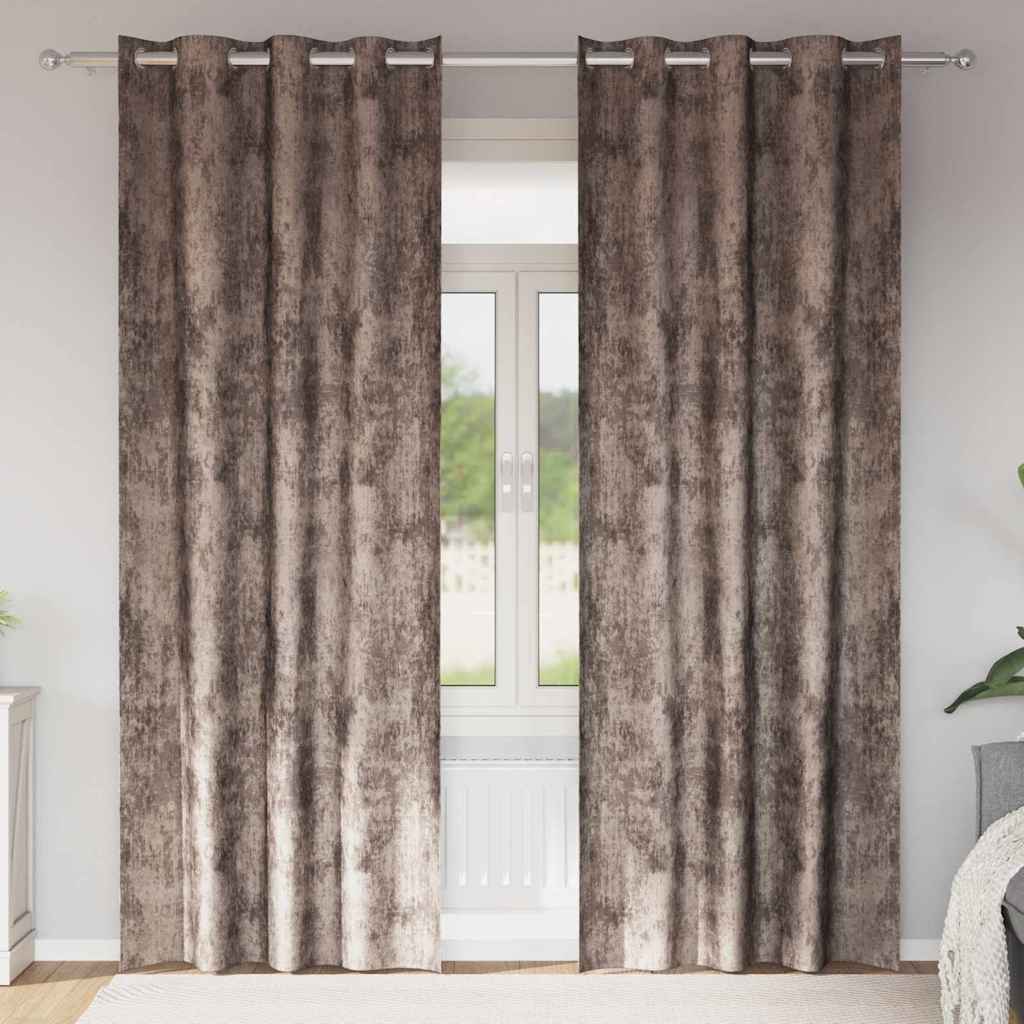 Tende in Velluto 2 pcs Cappuccino 260 x 140 cm Velluto | homemem39