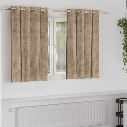 Tende in Velluto con tende 2 pcs Champagne 140 x 140 cm Velluto | homemem39