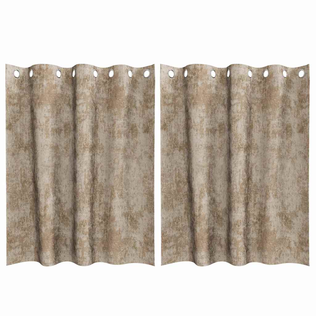 Tende in Velluto con tende 2 pcs Champagne 140 x 140 cm Velluto | homemem39