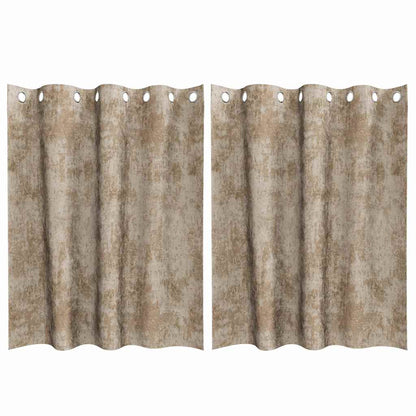 Tende in Velluto con tende 2 pcs Champagne 140 x 140 cm Velluto | homemem39