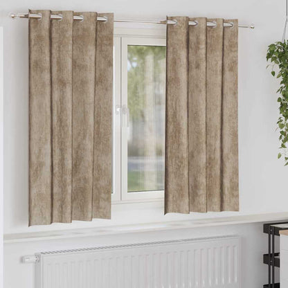 Tende in Velluto con tende 2 pcs Champagne 175 x 140 cm Velluto | homemem39