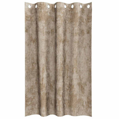 Tende in Velluto con tende 2 pcs Champagne 175 x 140 cm Velluto | homemem39