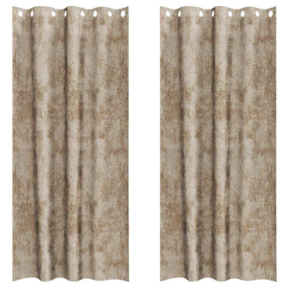 Tende in Velluto con tende 2 pcs Champagne 225 x 140 cm Velluto | homemem39