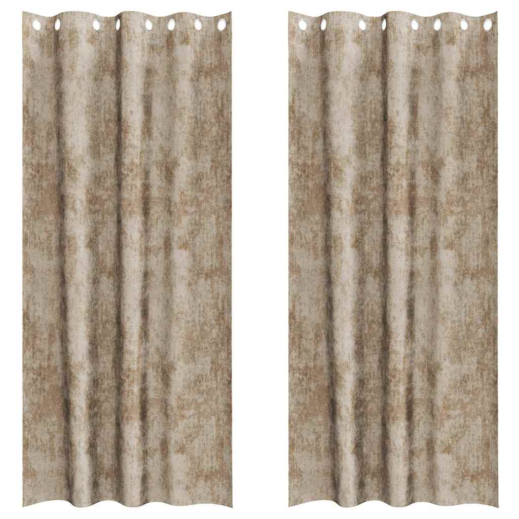 Tende in Velluto con tende 2 pcs Champagne 245 x 140 cm Velluto | homemem39