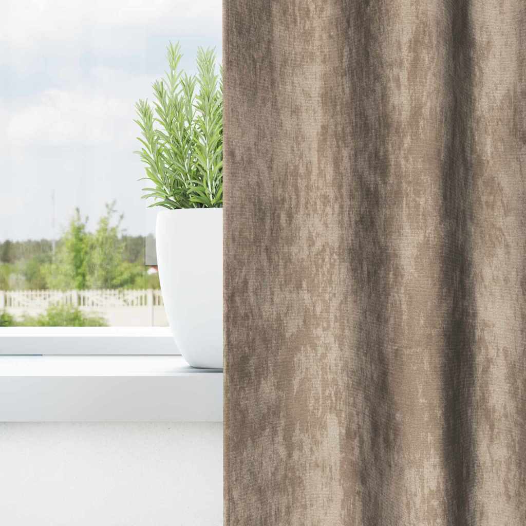 Tende in Velluto con tende 2 pcs Champagne 260 x 140 cm Velluto | homemem39