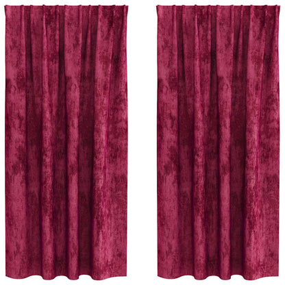 Tende in Velluto 2 pcs Rosso vino 175 x 140 cm Velluto | homemem39