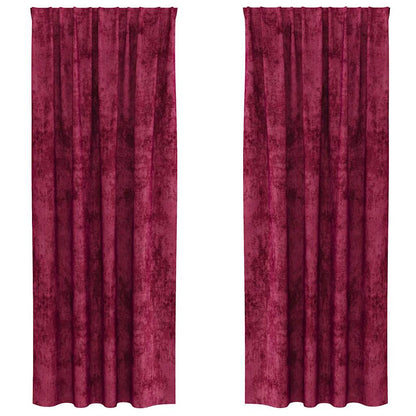 Tende in Velluto 2 pcs Rosso vino 225 x 140 cm Velluto | homemem39