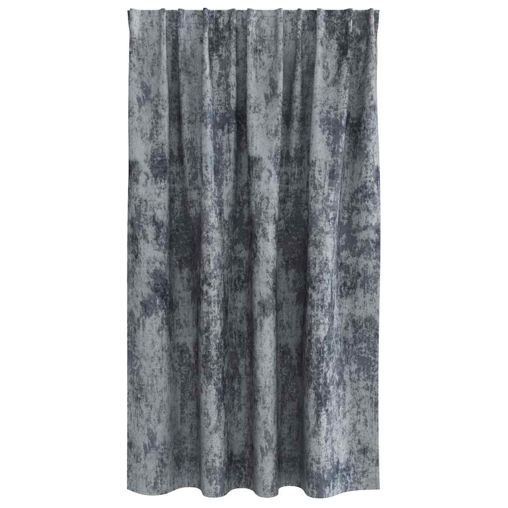 Tende in Velluto 2 pcs Grigio Argento 140 x 140 cm Velluto | homemem39