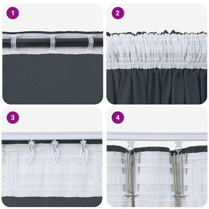 Tende in Velluto 2 pcs Grigio Argento 175 x 140 cm Velluto | homemem39