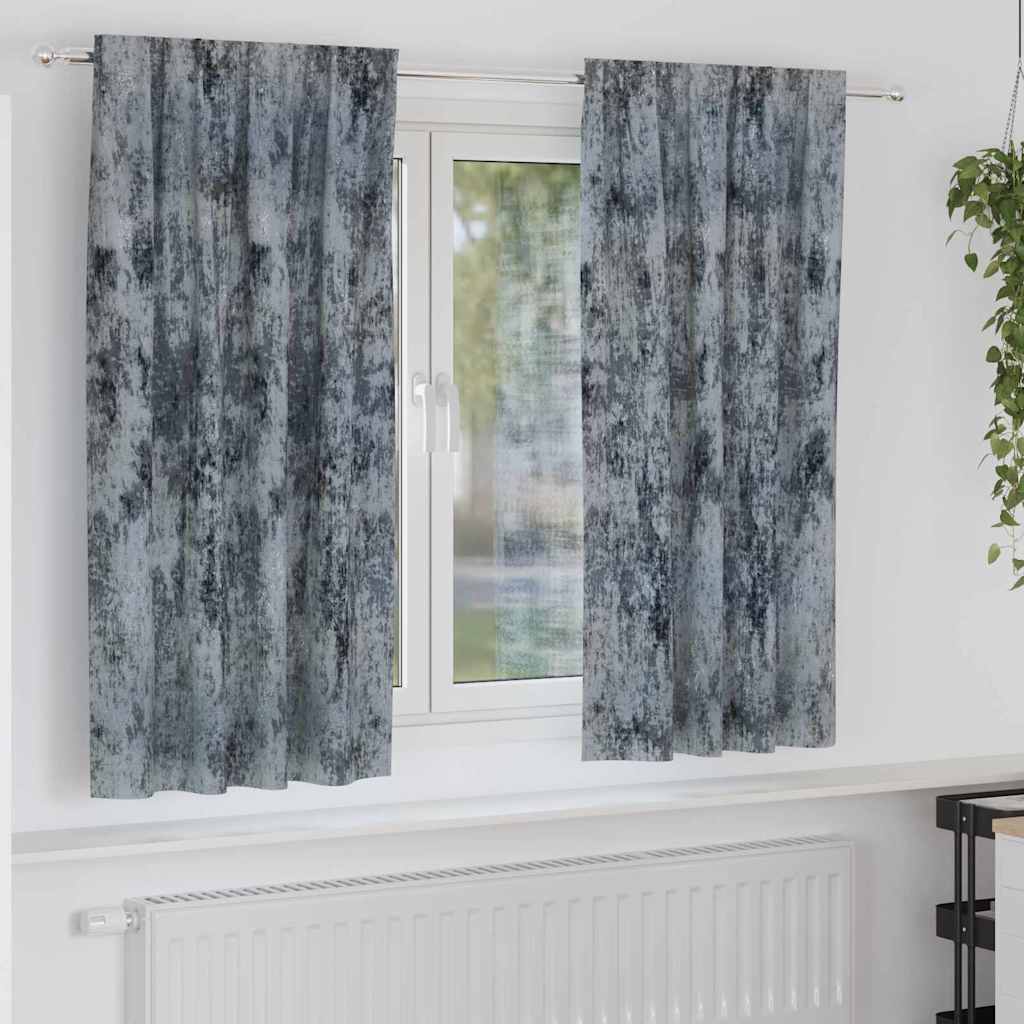 Tende in Velluto 2 pcs Grigio Argento 175 x 140 cm Velluto | homemem39