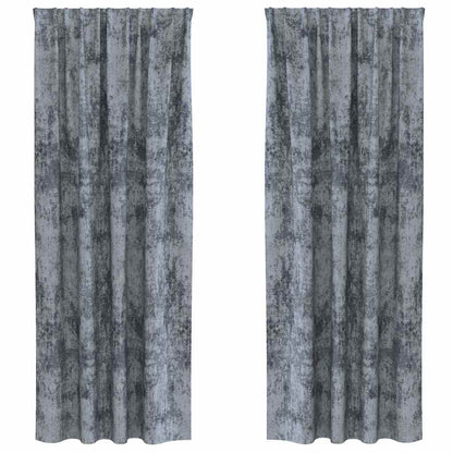 Tende in Velluto 2 pcs Grigio Argento 245 x 140 cm Velluto | homemem39