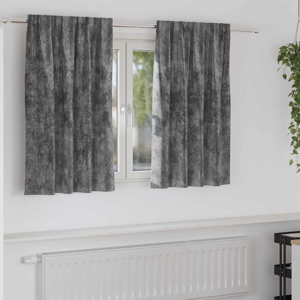 Tende in Velluto con tende 2 pcs Grigio 140 x 140 cm Velluto | homemem39