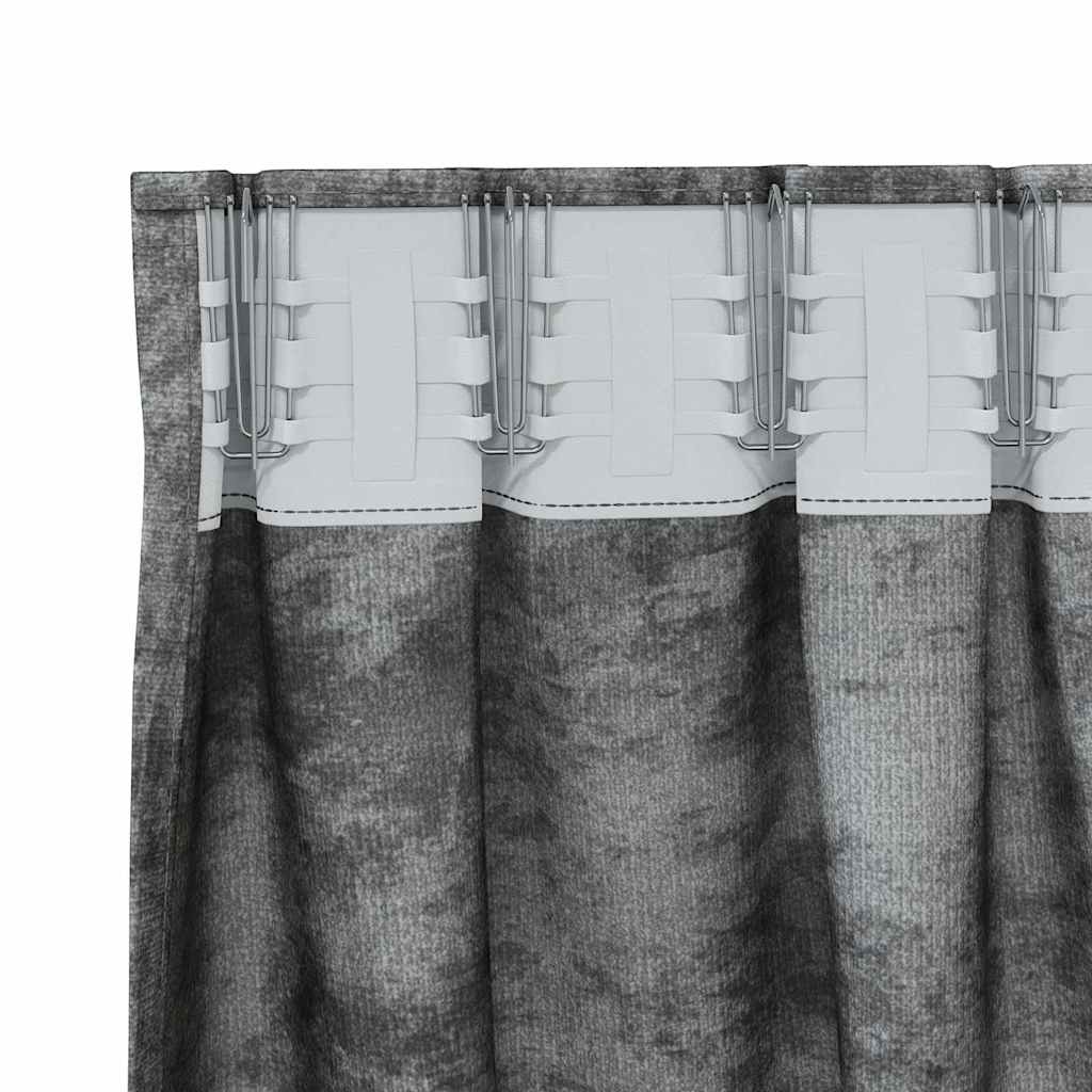 Tende in Velluto con tende 2 pcs Grigio 175 x 140 cm Velluto | homemem39