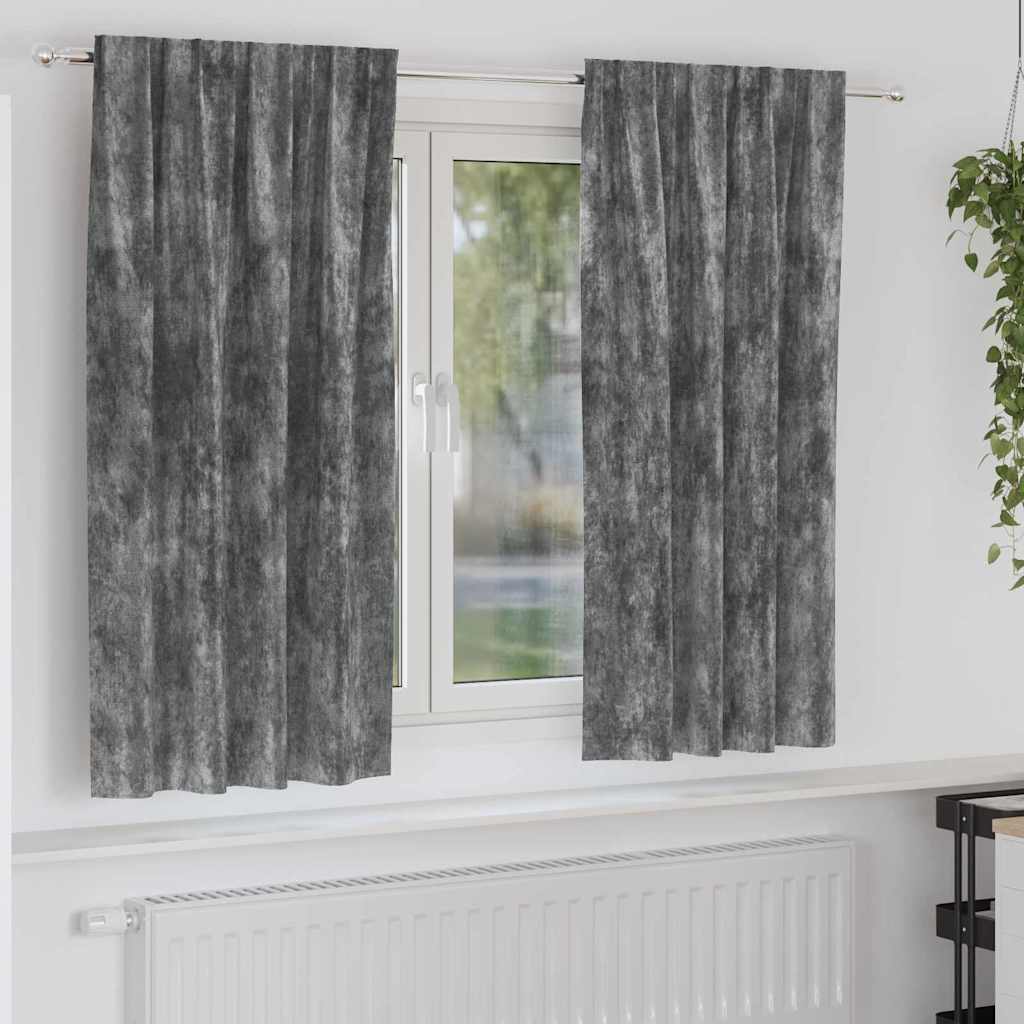 Tende in Velluto con tende 2 pcs Grigio 175 x 140 cm Velluto | homemem39